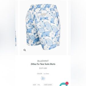 Ice Bear Swim Trunks - Light Blue